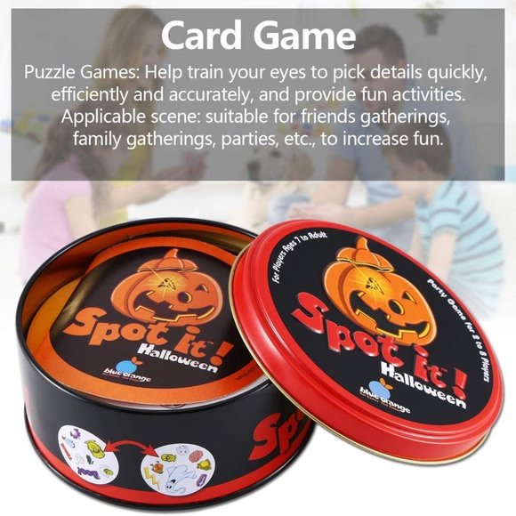 Table Game Tin Box Spot It On The Road  Card Game Friends Party Card (Halloween) - Picture 3 of 9